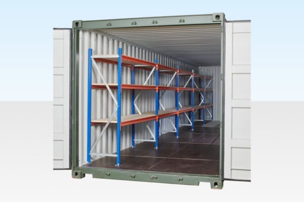 1063-3-Tier-Racking-for-40ft-960x640-1.jpg Adjustable, Heavy Duty Three Tier Container Racking (5 Bays)