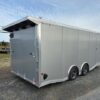 2025-CARGO-PRO-8.5X20-ENCLOSED-CAR-HAULER-ESCAPE-DOOR-SPARE-TIRE-SPOILER-1.jpg Cargo Pro 8.5 x 20 Aluminum V-Nose Car Hauler – Escape Door