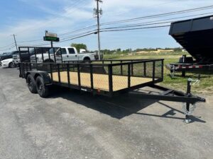 2025-CARRY-ON-7X18-LANDSCAPE-UTILITY-TRAILER-RAMP-GATE-5.jpg Carry-On 7 x 18 Landscape Utility Trailer – Mesh Sides