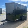 2025-HOMESTEADER-6X12-ENCLOSED-CARGO-TRAILER-BLACKOUT-TRIM-4.jpg Homesteader 6 x 12 V-Nose Enclosed Cargo Trailer – Black Trim