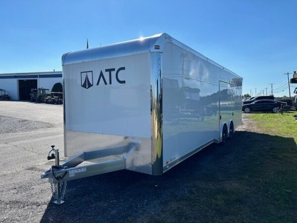 2025-RM400-8.5X28-ATC-ENCLOSED-CARGO-CAR-HAULER-RAMP-DOOR-ESCAPE-DOOR-SPOILER-3.jpg ATC 8.5 x 28 Enclosed Aluminum Car Trailer – Rear Spoiler