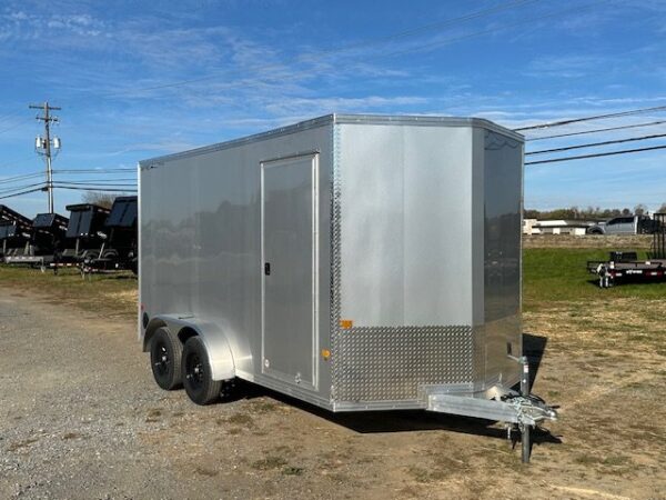 2025-STEALTH-7X14-ENCLOSED-CARGO-TRAILER-RAMP-DOOR-3.jpg Cargo Pro 7 x 14 V-Nose Aluminum Cargo Trailer – Ramp Door