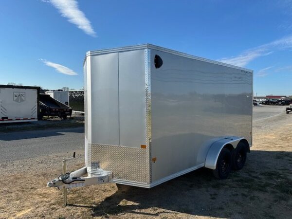 2025-STEALTH-7X14-ENCLOSED-CARGO-TRAILER-RAMP-DOOR-4.jpg Cargo Pro 7 x 14 V-Nose Aluminum Cargo Trailer – Ramp Door
