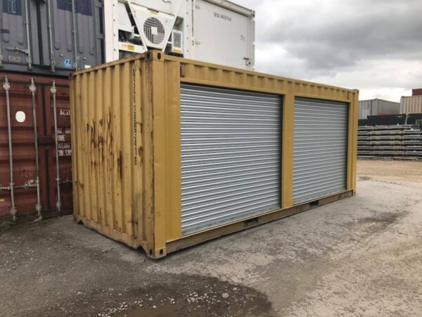 40325262_2030190340408271_6045424369021222912_n-2.jpg Yellow 20ft Used Container – Dual Side Roll-Up Doors