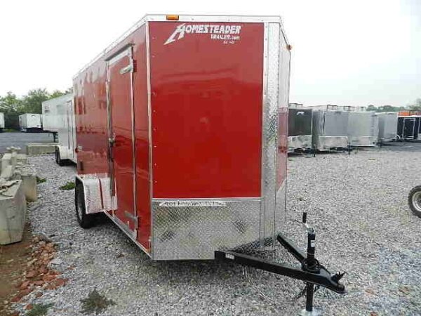 6X12-HOMESTEADER-RAMP-DOOR-PATRIOT-ADDED-HEIGHT-3-1.jpg Homesteader 6 x 12 V-Nose Enclosed Trailer – 6″ Added Height