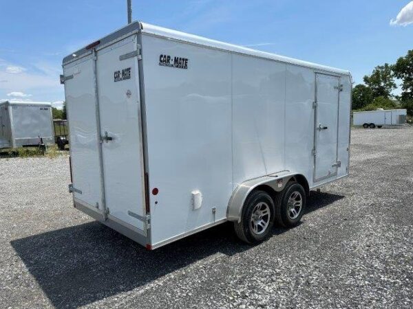 Car-Mate-7x16-Enclosed-Cargo-Trailer-Barn-Doors-Torsion-Axles-Aluminum-Wheels-5.jpg Car Mate 7 x 16 Enclosed Cargo Trailer – Barn Doors