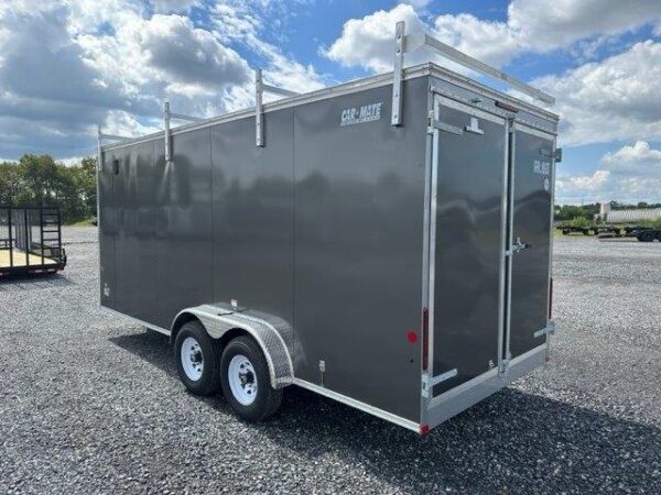 Car-Mate-7x18-Enclosed-Contractor-Trailer-Barn-Doors-Tool-Box-Compartments-Added-Height-2.jpg Car Mate 7 x 18 Enclosed Contractor Trailer – Exterior Tool Doors