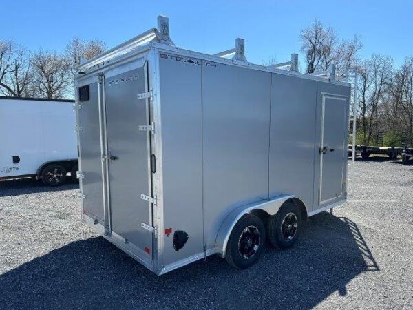 Cargo-Pro-7.5x14-Aluminum-Contractor-Trailer-Barn-Doors-Ladder-Racks-Catwalk-1.jpg Cargo Pro 7.5 x 14 Aluminum Enclosed Trailer – Contractor Package