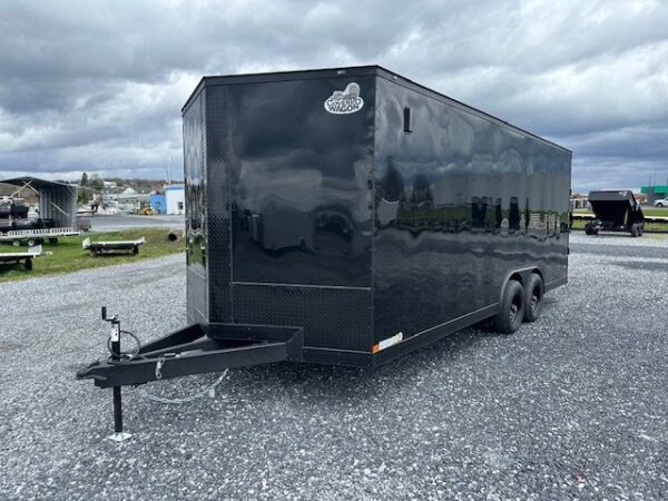 Covered-Wagon-8.5-x-20-Enclosed-Car-Trailer-V-Nose-Blackout-Package-Ramp-Door-10K-GVW-1.jpg Covered Wagon 8.5 x 20 Enclosed Car Hauler – Blackout Package