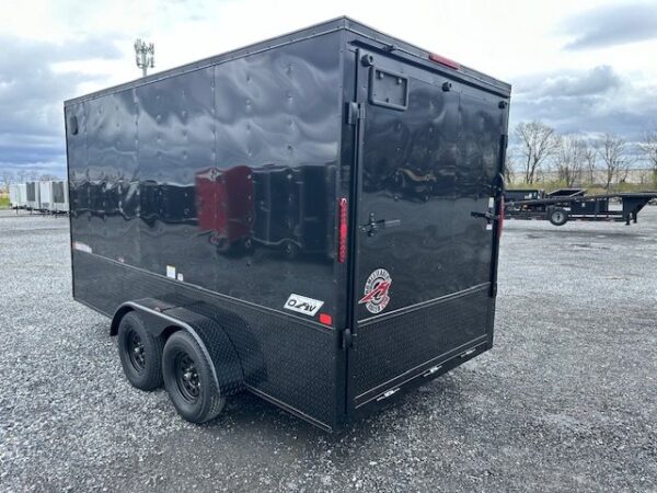 Homesteader-7-x-14-Enclosed-Cargo-Trailer-V-Nose-Ramp-Door-Added-Height-Blackout-Package-OHV-3.jpg Homesteader 7 x 14 Enclosed Cargo Trailer – Black Trim OHV