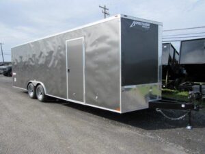 Homesteader-8.5x24-V-Nose-Enclosed-Car-Hauler-Ramp-Door-Extended-Tongue-3.jpg Homesteader 8.5 x 24 Enclosed V-Nose Car Trailer – Extended Tongue